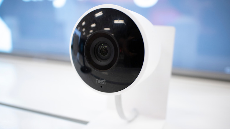 A Google Nest camera in a store.