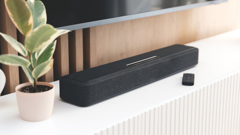 Soundbar under a TV