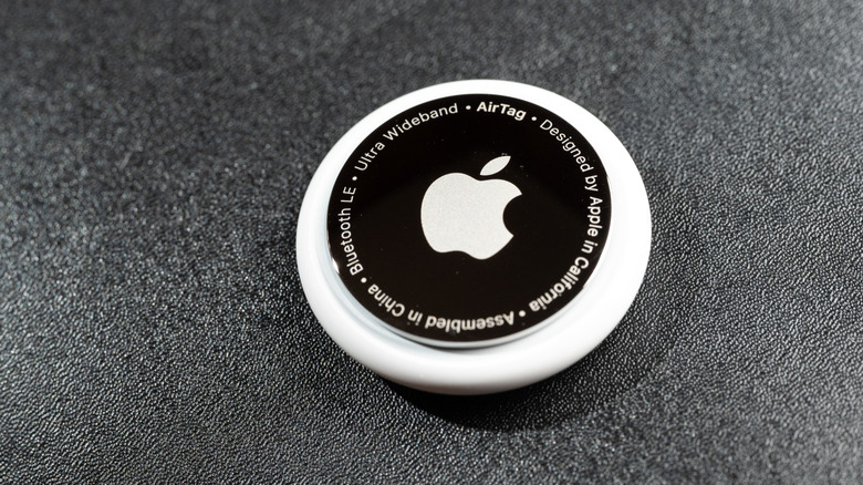 AirTag on dark background