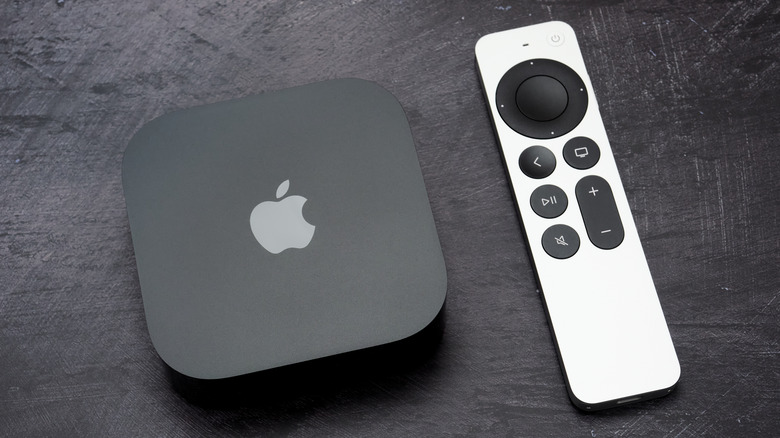 Apple TV 4K 2022 against a gray background
