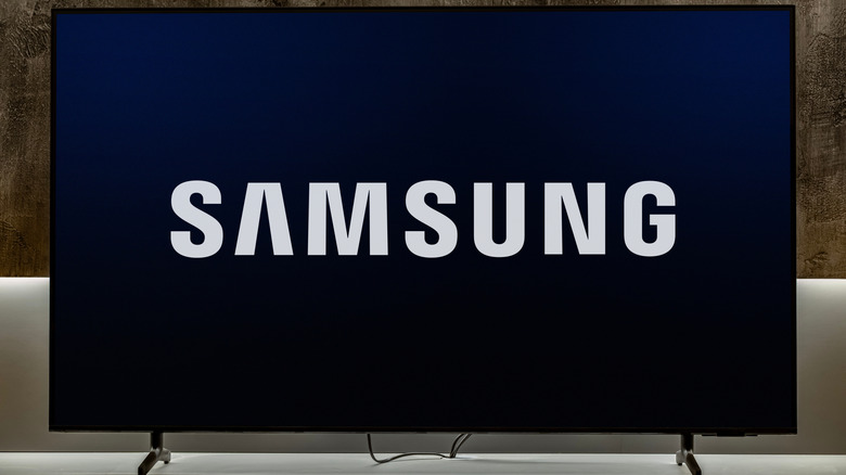 Samsung logo text displayed on a smart tv