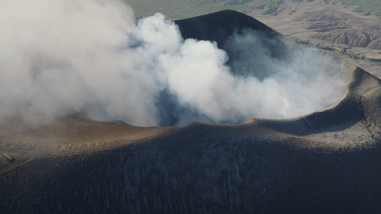 Aerial view of vulcanic gasses