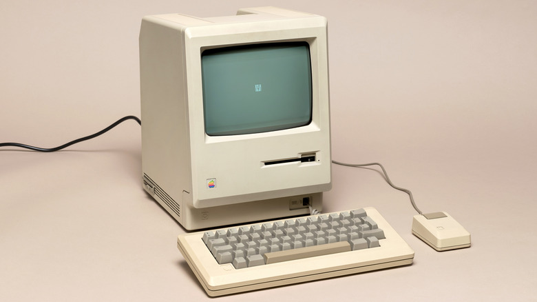 Original Macintosh with keyboard and mouse