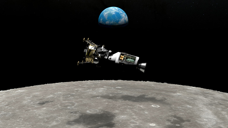 Rendering of the Apollo 13 mission in space.