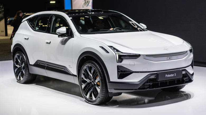 A Polestar 3 EV at a car show.