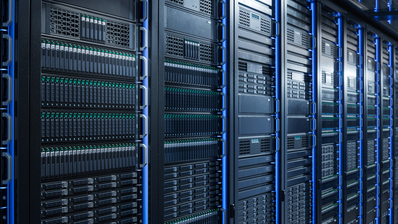 Shot of a large server room.