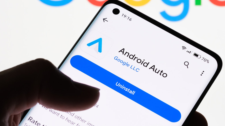 Android Auto app information screen