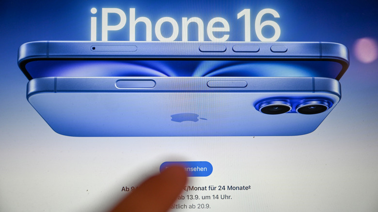 A person preordering the iPhone 16 online.