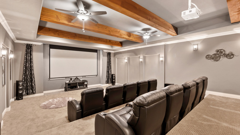 A home theater with spacious seating