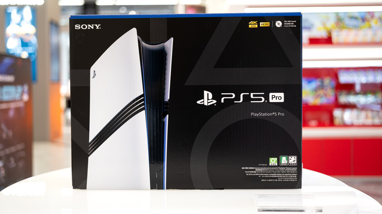 PlayStation 5 Pro retail box displayed in a store.