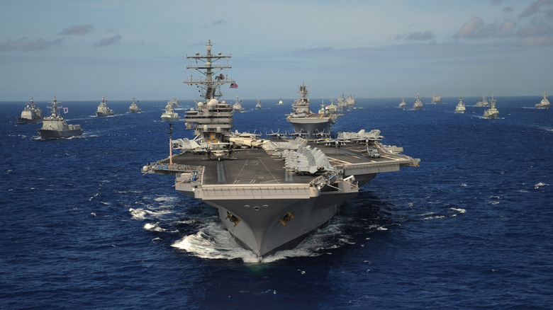 Nimitz-class aircraft carrier at sea