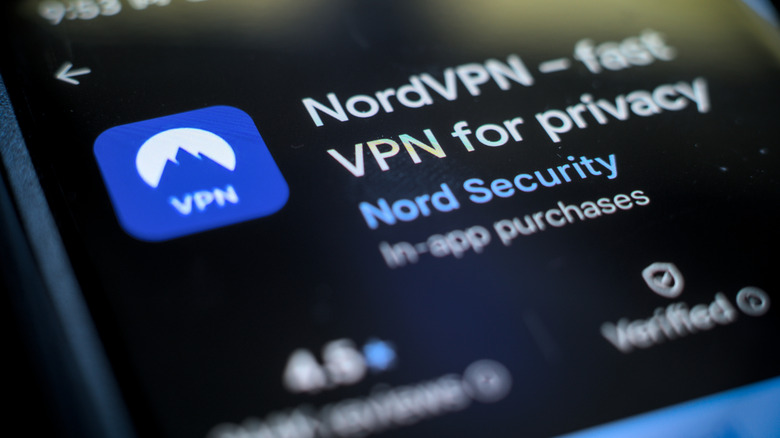 The NordVPN download page on a phone