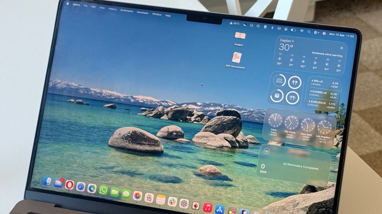 Close-up shot of a MacBook Pro display