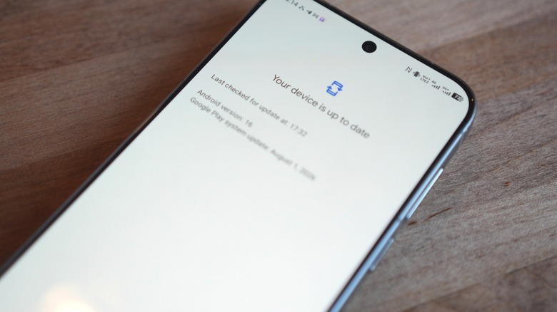 The Google system services update screen on an Android device.