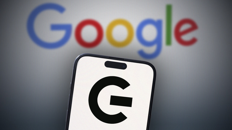 BGR logo on a phone display in front of the Google logo