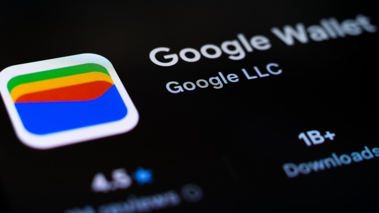Google Wallet app on an Android phone screen