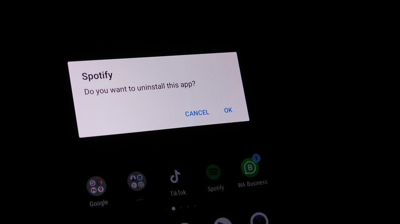 uninstalling spotify app on android phone