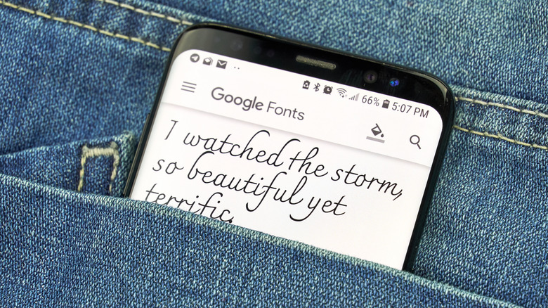 Cursive style font on screen using Google Fonts