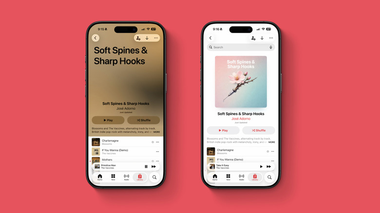 Before and after ChatGPT created a cover for the Apple Music playlist it envisioned