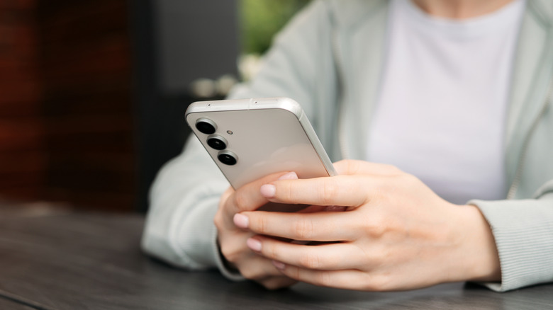 A person using a Samsung phone