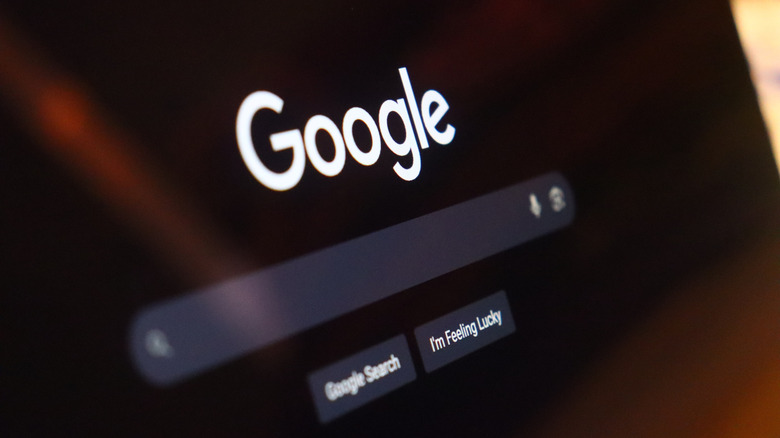 A Google Search bad on a computer screen.