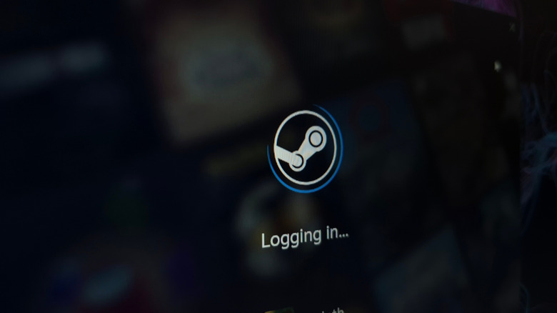 Steam logo and startup screen