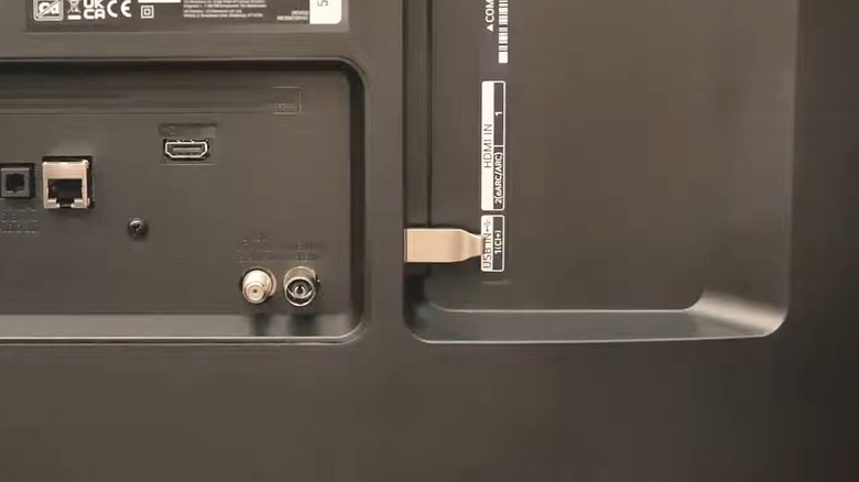 USB flash drive connected to LG TV's USB port