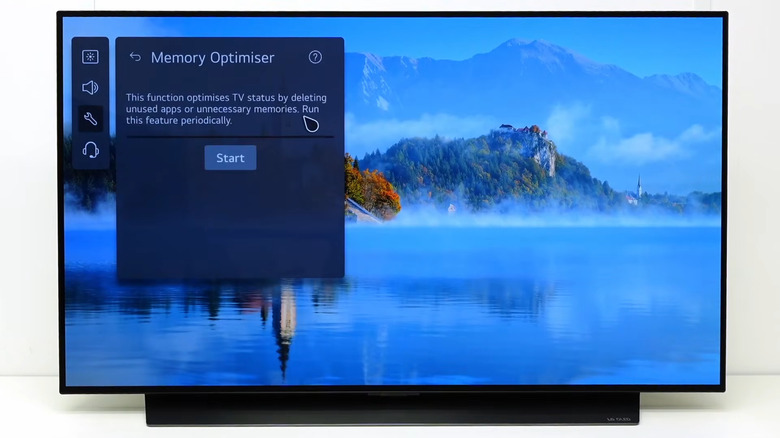 LG TV showing Memory Optimizer option in the Settings