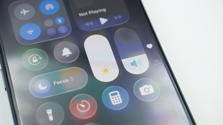 The volume slider on an iPhone 17 Pro.