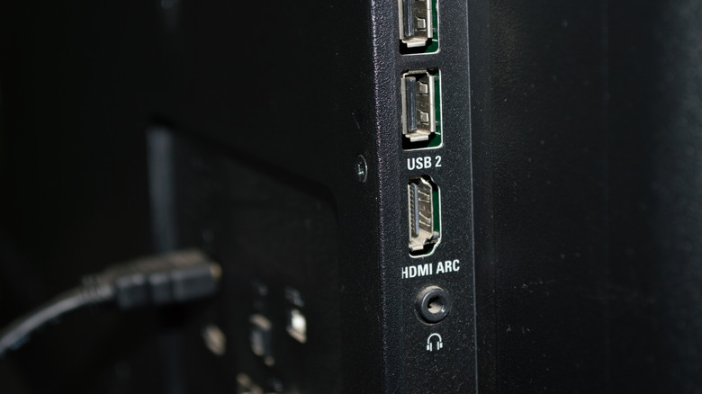 An HDMI ARC port on a TV.