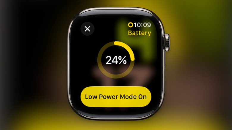 Low Power Mode active on the Apple Watch.