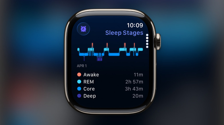 Sleep tracking on Apple Watch.