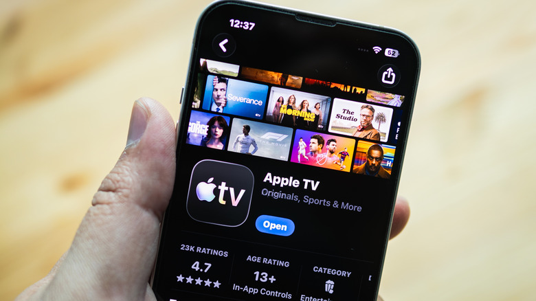 A phone showing the Apple TV app.