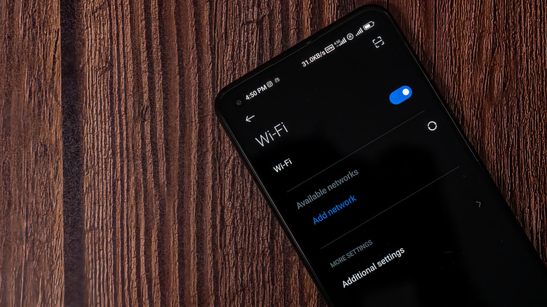 A smartphone screen displaying Wi-Fi network settings