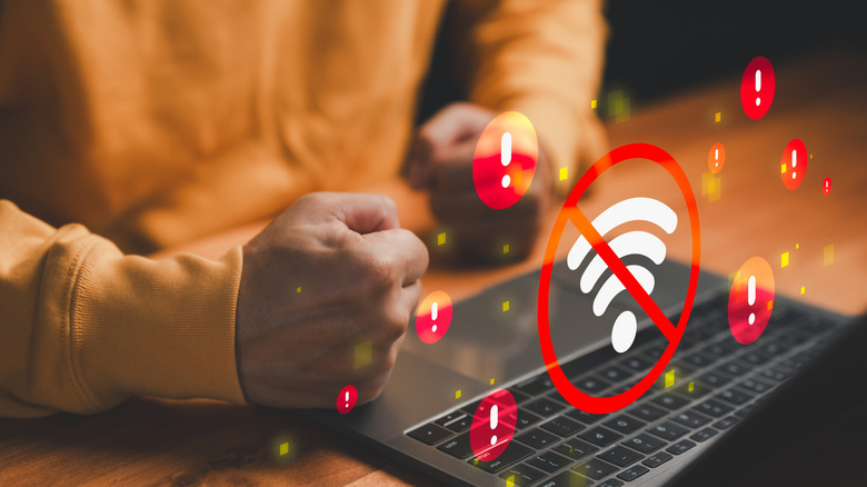 No Wi-Fi holographic symbol