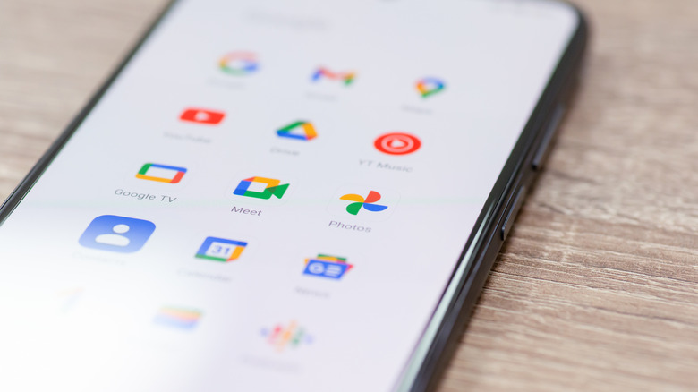 Google apps on an Android smartphone