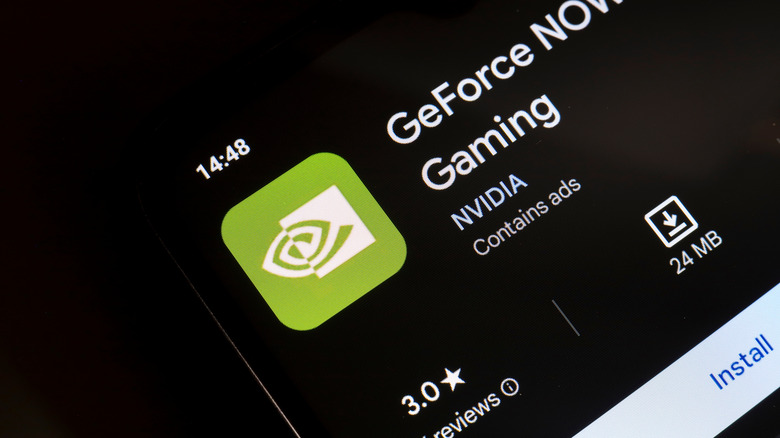 Image of Nvidia GeForce Now app on a device