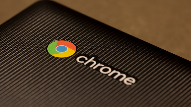 Chromebook logo on a Chromebook laptop