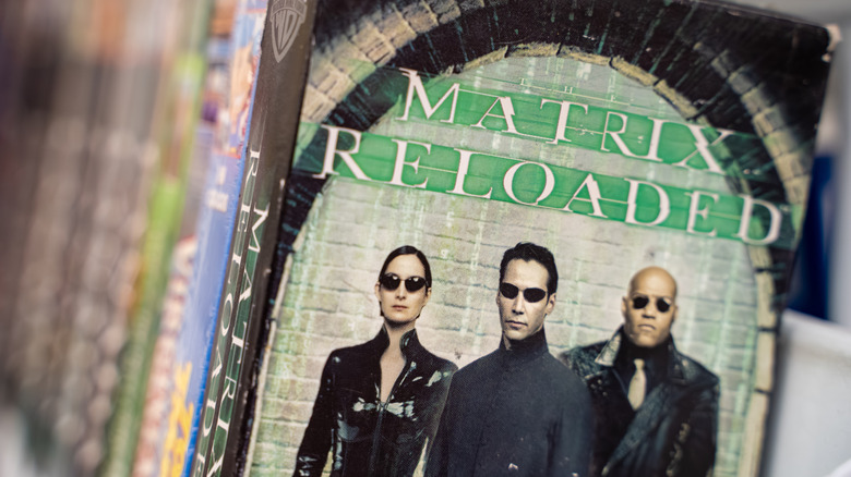 Close up of Matrix Reloaded dvd cover