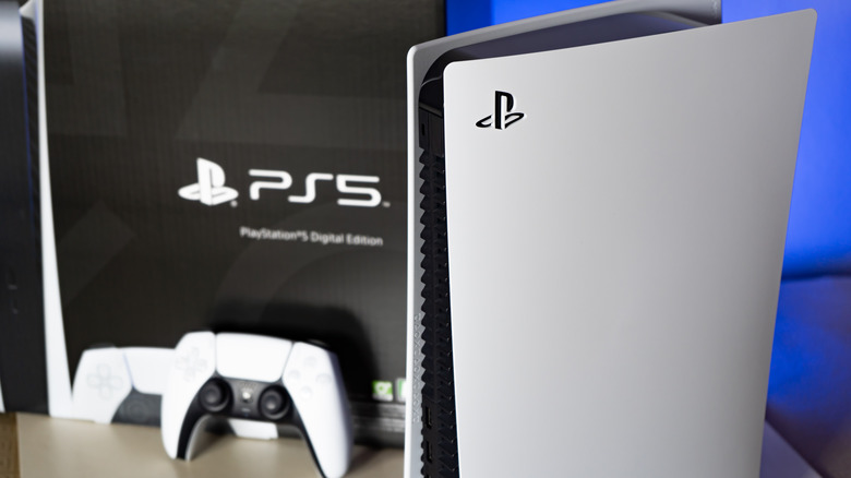 A side view of the PlayStation 5