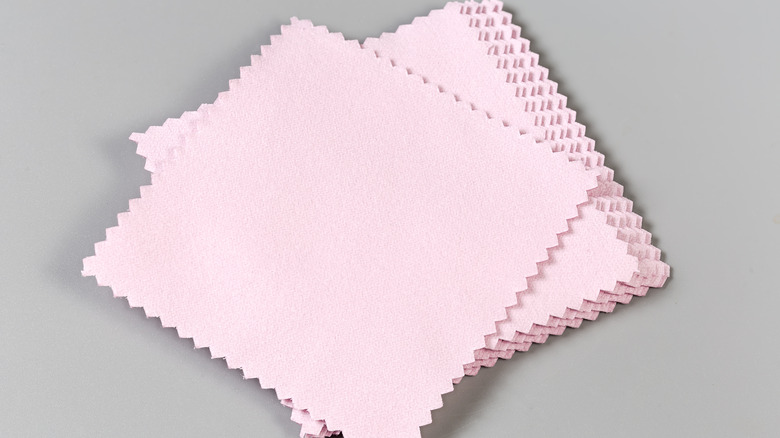 A stack of microfiber cleaning cloths.