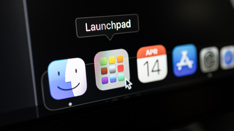 Launchpad on a Mac laptop