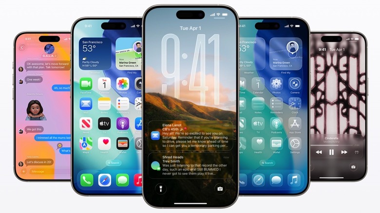 iOS 26 features an Liquid Glass design elements.