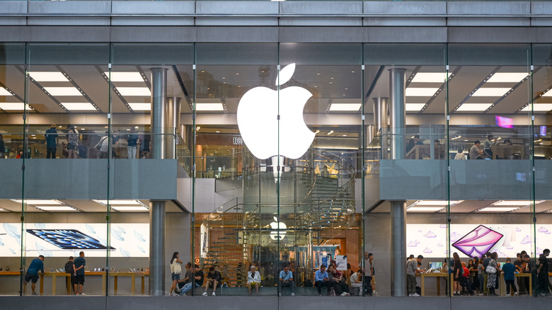 An Apple retail store with two stories