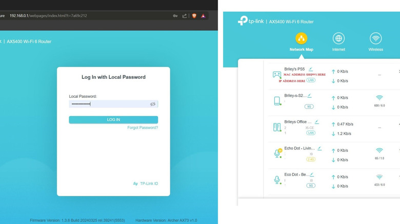 Screenshot of the TP-Link administrative screen for a router