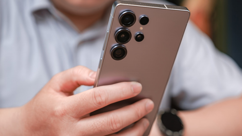 Person holding Samsung Galaxy phone