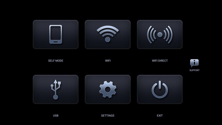 Screenshot of the main screen in Headunit Reloaded Emulator app on Android tablet.