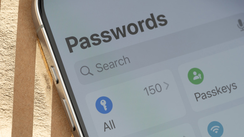 Apple Passwords app on an iPhone