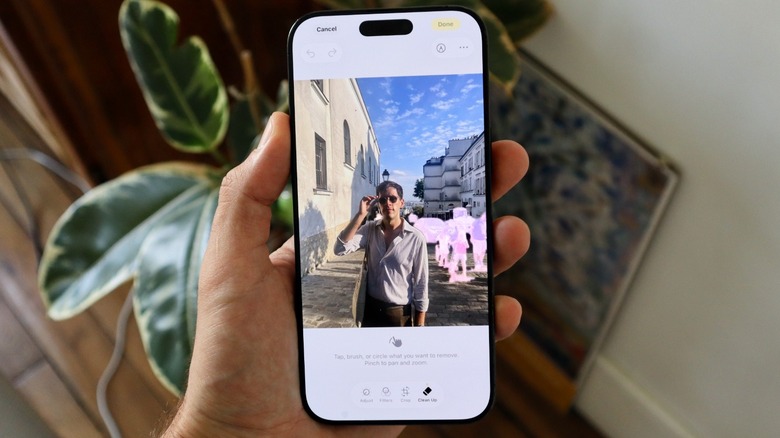 iPhone's Clean Up tool running on an iPhone 16 Pro Max