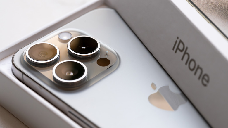 LiDAR on iPhone next to camera lenses